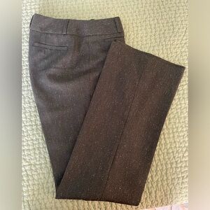 Size 4 Julie fit lined pants from Loft. Dark olive green tweed like material.